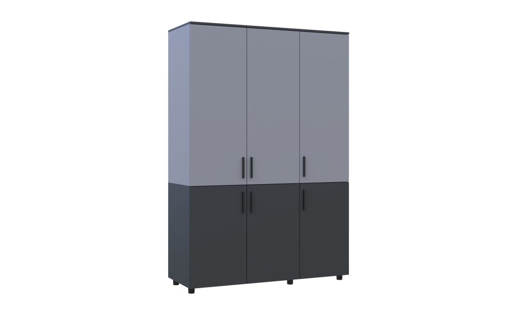 Kleiderschrank Doros Thorn Anthrazit/Grau 3 Türen Kleiderstange 135x51,6x200 (44900519)