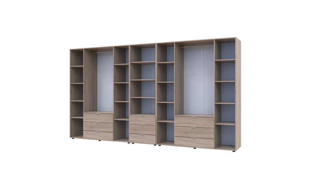 Kleiderschrank Doros Gelar Sonoma Eiche 4+4 Türen Säulenschrank 370x49,5x203,4 (42005185)