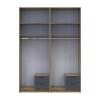 Kleiderschrank mit Spiegel und Aufsatz Doros Rondi Artisan Eiche/Graphit 2+2 Türen 164x52x236 (42005701)