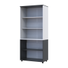 Kleiderschrank Doros Thorn Anthrazit/Weiß 2 Türen Böden 90x51,6x200 (44900468)