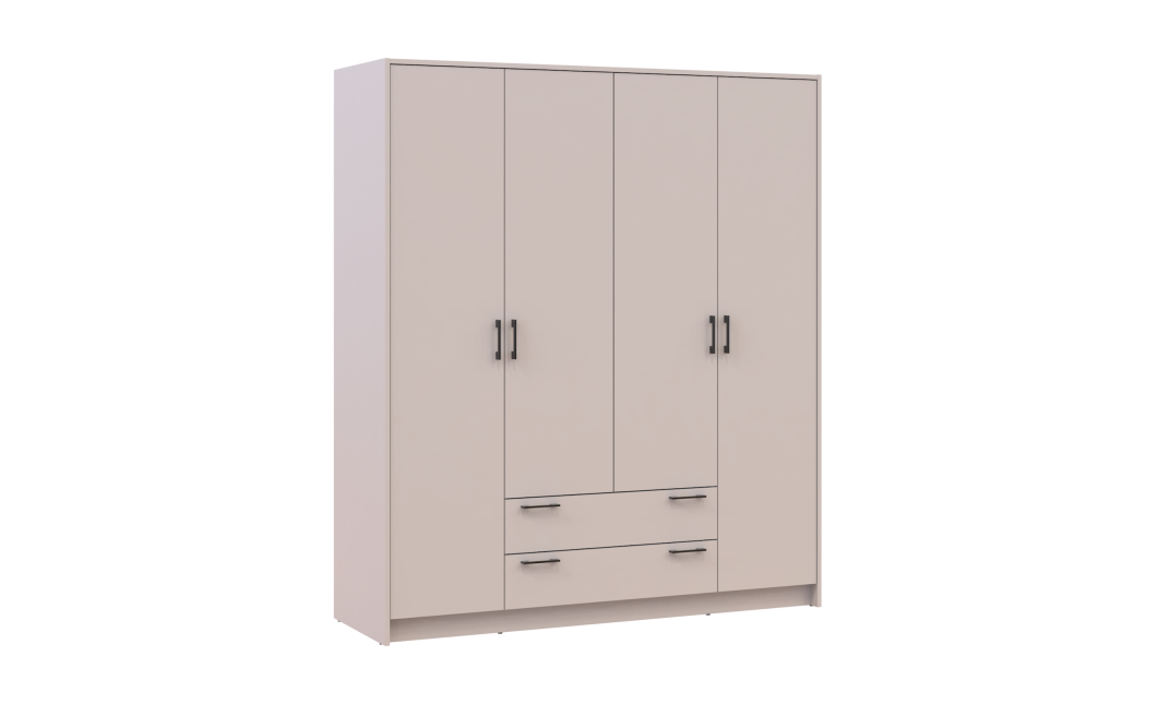 Kleiderschrank Doros Rondi mit Drehtüren Kaschmir 4 Türen 160x52x195 (80738477)