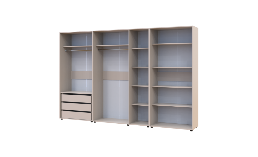 Kleiderschrank mit Regalen und Schubladen Doros Kasper Kaschmir 2+3+2 Türen 315x48x204 (42005738)