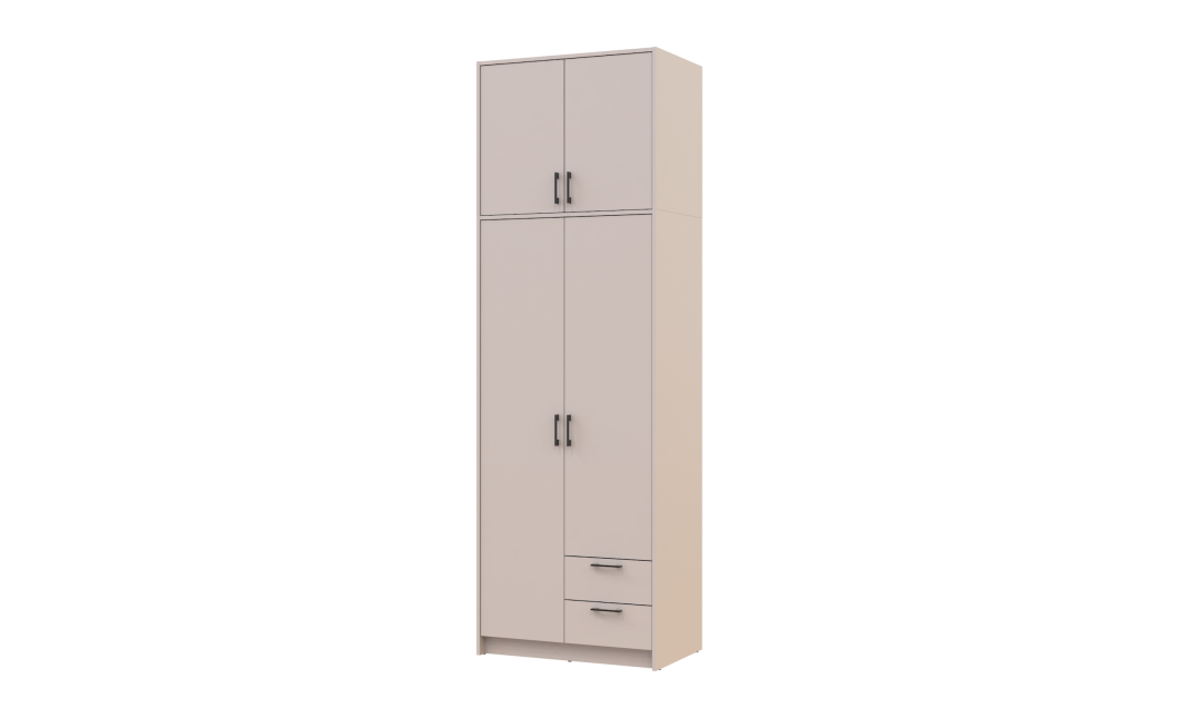 Kleiderschrank Doros Rondi mit Drehtüren mit Oberschrank Kaschmir 2 Türen 82x52x260 (80738482)