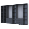 Kleiderschrank Doros Gelar Graphitgrau 3+4 Türen mit offenem Regal 309,4x49,5x203,4 (42005062)