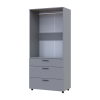 Kleiderschrank Doros Thorn Grau 2 Türen 3 Schubladen Kleiderstange 90x51,6x200 (44900441)