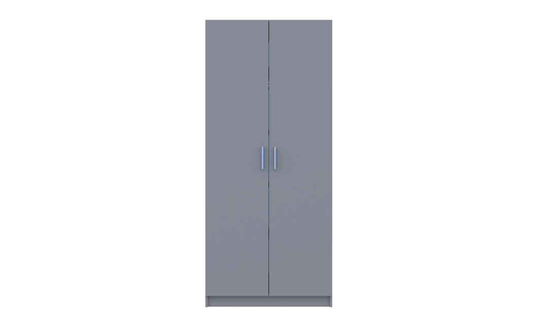 Kleiderschrank Doros Promo mit Drehtüren Grau 2 Türen 90x48x204 (80737764)