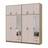 Kleiderschrank mit Spiegel und hohem Aufsatz Doros Rondi Artisan Eiche/Kaschmir 3+3 Türen 242x52x260 (42005683)