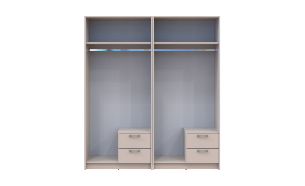 Kleiderschrank mit Spiegel Doros Rondi Kaschmir 2+2 Türen 164x52x195 (42005617)