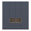 Kleiderschrank Doros Dale Anthrazit/Ewok Eiche 4 Türen 206x52x220 (44900527)