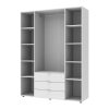 Kleiderschrank Doros Gelar mit Drehtüren Weiß 4 Türen 155x49,5x203,4 (80397642)