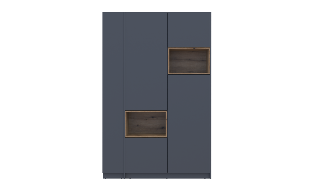 Kleiderschrank Doros Dale mit Drehtüren Anthrazit/Ewok Eiche 2 Türen 143,2x52x220 (42005337)