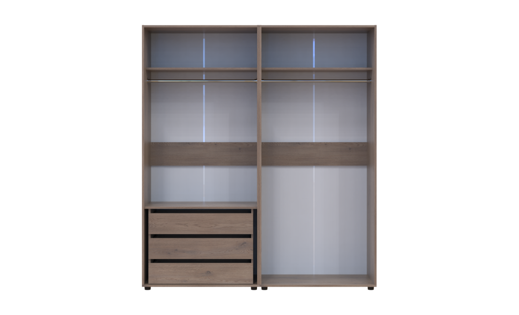Kleiderschrank mit Schubladen Doros Kasper Cremona Cannolo 2+2 Türen 180x48x204 (42005729)