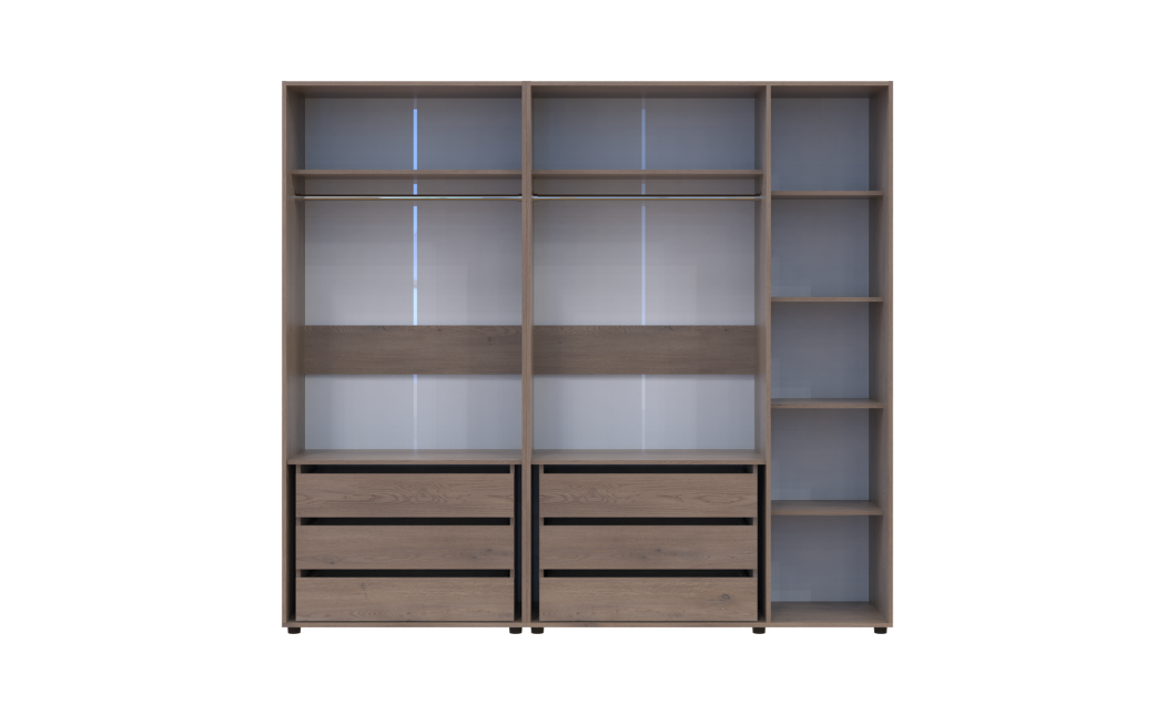 Kleiderschrank mit Schubladen Doros Kasper Cremona Cannolo 2+3 Türen 225x48x204 (42005549)