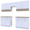 Küche Doros Leia 300x60x250 Weiß / Sonoma Eiche (81000008)