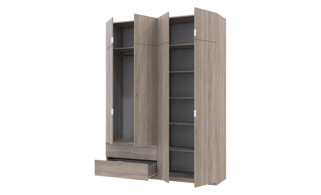 Kleiderschrank Doros Lukas mit Drehtüren Sonoma Eiche 180x50x250 (80737731)