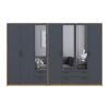 Kleiderschrank mit Spiegel Doros Rondi Artisan Eiche/Graphit 3+4 Türen 281x52x195 (42005697)