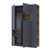 Kleiderschrank Doros Dale mit Drehtüren Anthrazit/Ewok Eiche 2 Türen 143,2x52x220 (42005337)