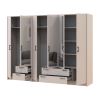 Kleiderschrank mit Spiegel Doros Rondi Kaschmir 2+4 Türen 242x52x195 (42005621)
