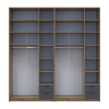 Kleiderschrank mit Spiegel und hohem Aufsatz Doros Rondi Artisan Eiche/Graphit 3+3 Türen 242x52x260 (42005719)