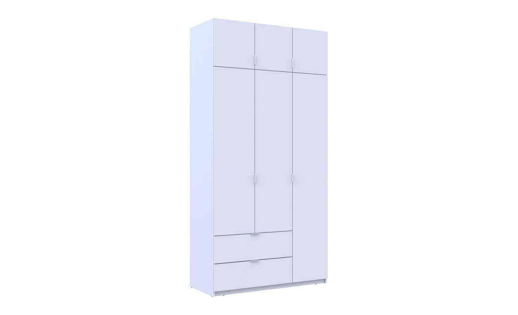 Kleiderschrank Doros Lukas mit Drehtüren Weiß 3 Türen 120x50x240 (80737796)