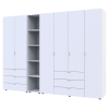 Kleiderschrank Doros Gelar Weiß 2+4 Türen mit offenem Regal 270,7x49,5x203,4 (42005033)