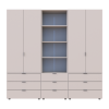 Kleiderschrank Doros Gelar Kaschmir 2+2 Türen Säulenschrank 215x49,5x203,4 (42005177)