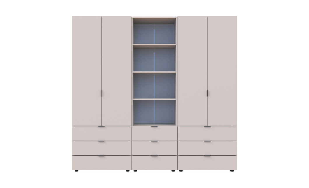 Kleiderschrank Doros Gelar Kaschmir 2+2 Türen Säulenschrank 215x49,5x203,4 (42005177)