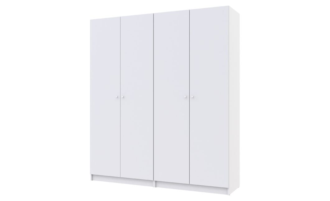 Kleiderschrank Doros Promo mit Drehtüren Weiß 2+2 Türen 180x48x204 (42005008)