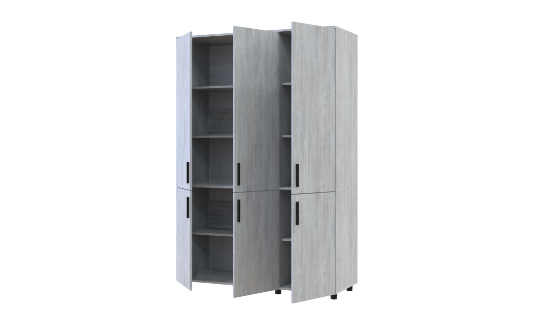 Kleiderschrank Doros Thorn Natti Kiefer 3 Türen Böden 135x51,6x200 (44900480)