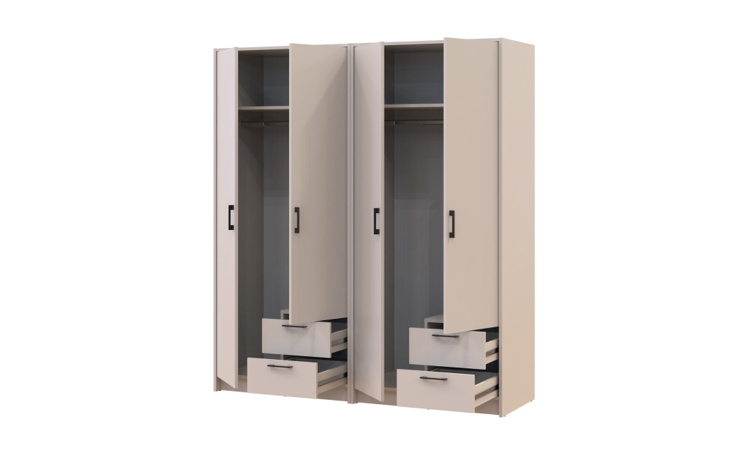 Kleiderschrank Doros Rondi Kaschmir 2+2 Türen 164x52x195 (42005616)