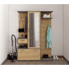 Flurschrank Doros Finch Graphitgrau/Eiche Artisan 145x37x202 (44900220)