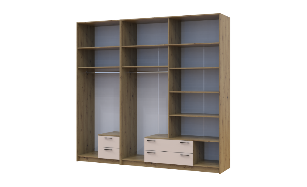 Kleiderschrank mit Aufsatz Doros Rondi Artisan Eiche/Kaschmir 2+4 Türen 242x52x236 (42005668)