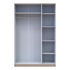Kleiderschrank Doros Austin mit Drehtüren Weiß 135x51x205 (80737167)