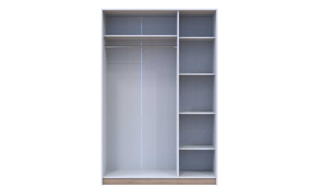 Kleiderschrank Doros Austin mit Drehtüren Weiß 135x51x205 (80737167)