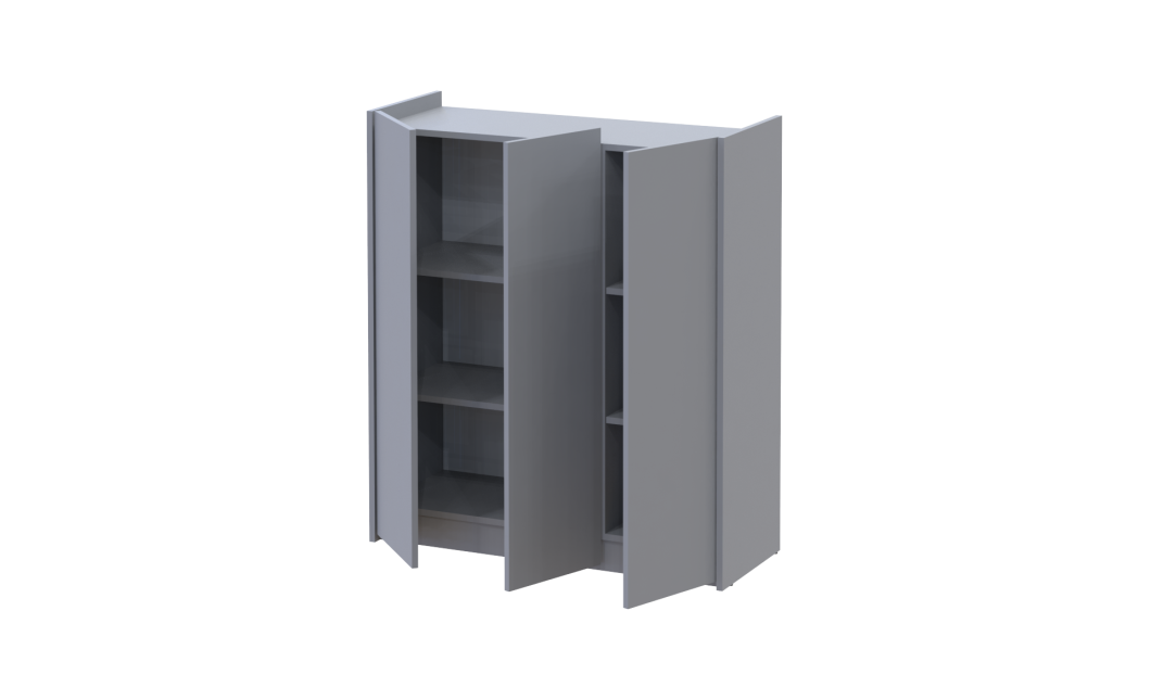 Kommode Doros Kassel Grau 3 Türen 97x40x110 (41516225)