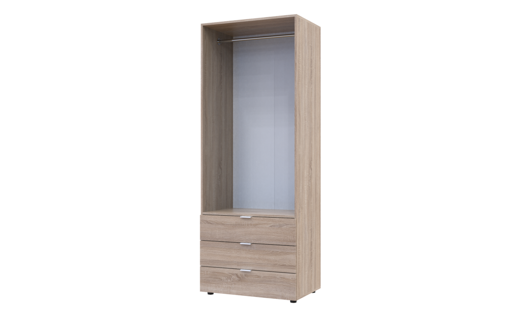 Kleiderschrank Doros Gelar mit Drehtüren Sonoma Eiche 2 Türen 77,5x49,5x203,4 (80737022)