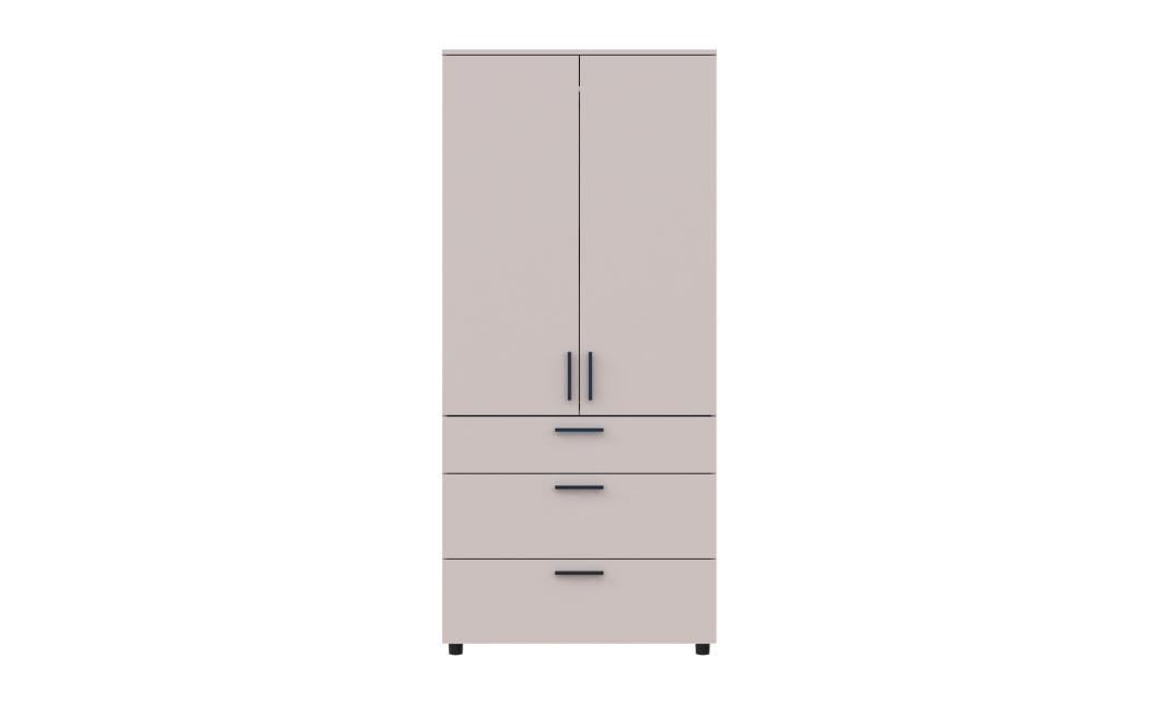 Kleiderschrank Doros Thorn Kaschmir 2 Türen 3 Schubladen Kleiderstange 90x51,6x200 (44900449)