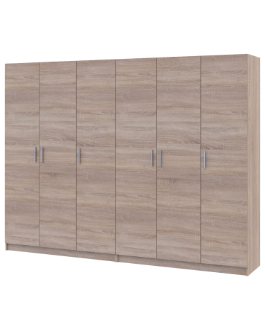 Kleiderschrank Doros Promo mit Drehtüren Sonoma Eiche 3+3 Türen 270x48x204 (42005005)