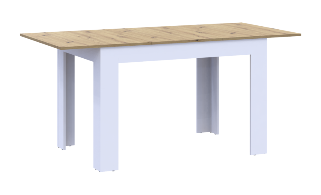 Esstisch Doros Flint Weiß / Artisan Eiche 120/170x80x78 (41510130)