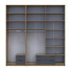 Kleiderschrank mit Spiegel und hohem Aufsatz Doros Rondi Artisan Eiche/Graphit 2+4 Türen 242x52x260 (42005717)