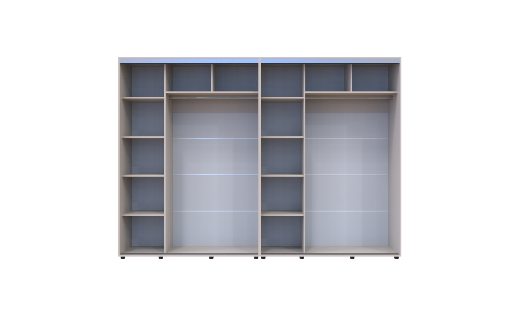 Kleiderschrank Doros Sigma Slim Schiebetüren Kaschmir 2+2 Türen 300x60x214.4 (42005607)