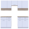 Küche Doros Leia 260x60x250 Weiß / Sonoma Eiche (81000009)