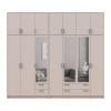 Kleiderschrank mit Spiegel und hohem Aufsatz Doros Rondi Kaschmir 3+4 Türen 281x52x260 (42005649)