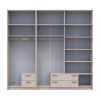 Kleiderschrank mit Spiegel und Aufsatz Doros Rondi Kaschmir 2+4 Türen 242x52x236 (42005633)