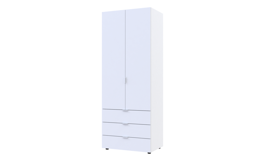 Kleiderschrank Doros Gelar mit Drehtüren Weiß 2 Türen 77,5x49,5x203,4 (80737021)