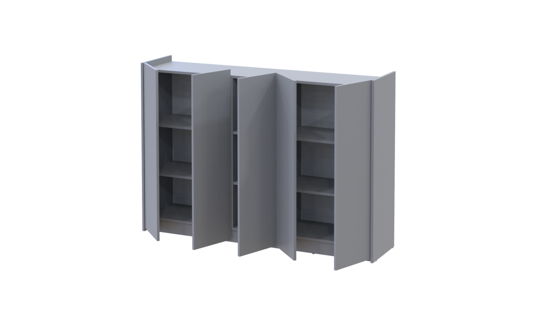 Kommode Doros Kassel Grau 5 Türen 159x40x110 (41516227)