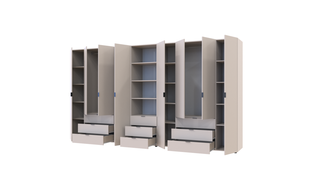 Kleiderschrank Doros Gelar Kaschmir 4+4 Türen Säulenschrank 370x49,5x203,4 (42005179)