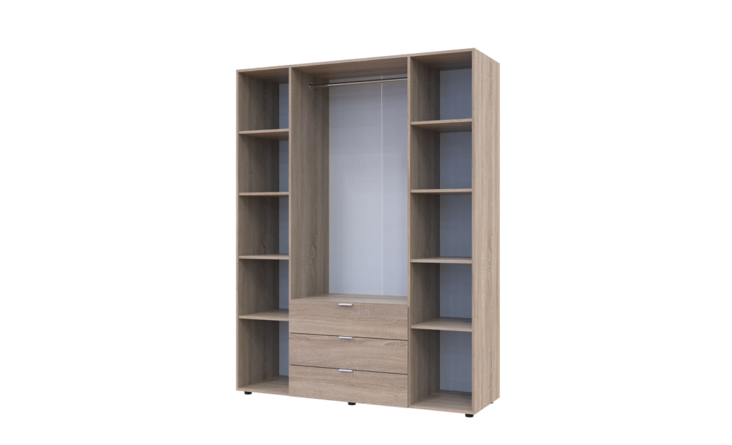 Kleiderschrank Doros Gelar mit Drehtüren Sonoma Eiche 4 Türen 155x49,5x203,4 (80397560)