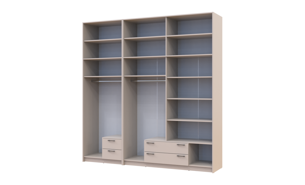 Kleiderschrank mit Spiegel und hohem Aufsatz Doros Rondi Kaschmir 2+4 Türen 242x52x260 (42005645)