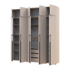 Kleiderschrank mit Schubladen, Regalen und Aufsatz Doros Kasper Kaschmir 2+3 Türen 225x48x245 (42005556)